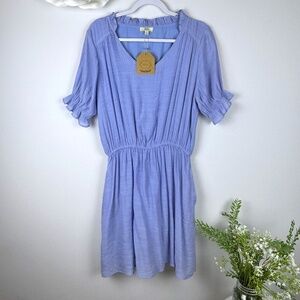 KORI Periwinkle Summer Pleated Lined Dress Quaint Pretty NWT / Size Small
